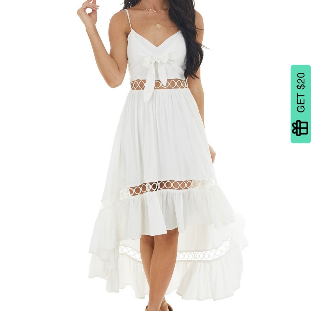 NanaMacs White High-Low Dress